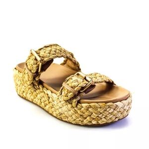 ASH Raffia Platform Slide Sandal